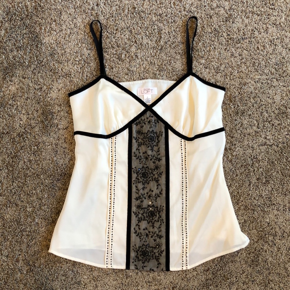 Loft Dressy, Beaded Camisole Top, Size 2